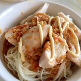 【男の宅飯】夏のヘルシー料理　茹で鳥素麺